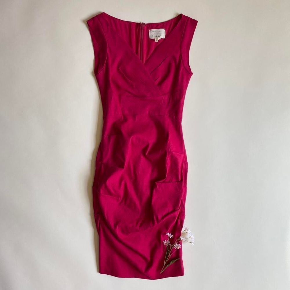 Nicole Miller hot pink pencil dress